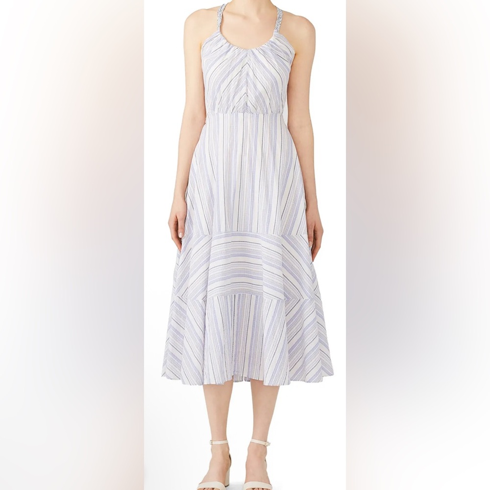 La Vie by Rebecca Taylor Leila Striped Midi Dress - Size L